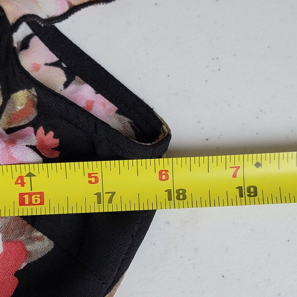 Xhilaration Mini Dress Juniors Medium Black Pink Floral Romantic Fairy Summer - Picture 6 of 8